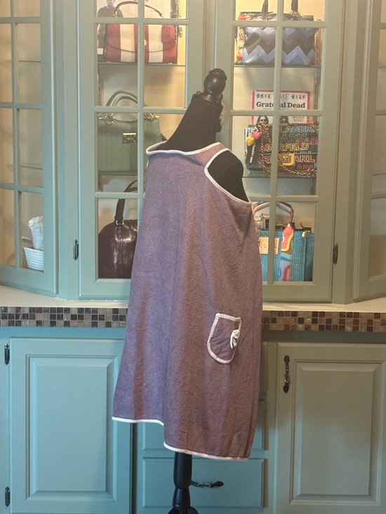 The Unbranded Brand Other - Purple Terry Cloth Sleeveless Beach Cover-Up with White Trim